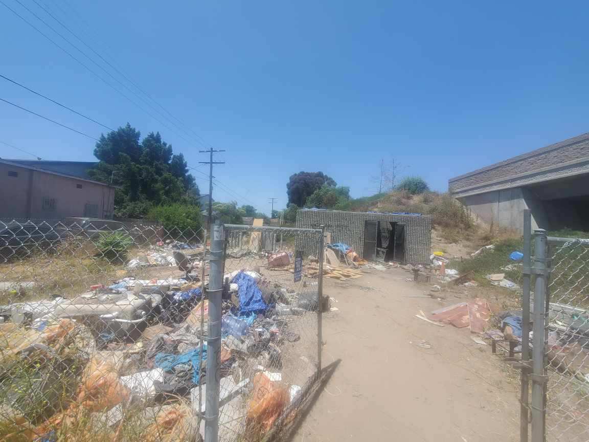 Before clean up on south side of 105 freeway